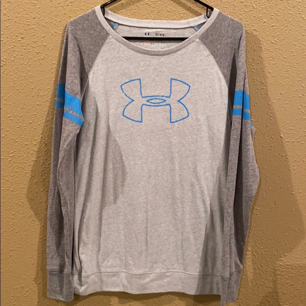 Under Armour gray/blue long sleeve shirt